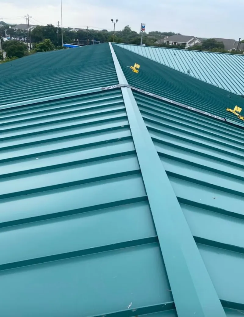 Green commercial metal roof ridge and valley for Metal Roof Repair in Wade Hampton